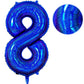 Number 8 Balloon 40 Inch, Dark Blue Big Number Balloon, Giant Foil 8 Balloons Number, Helium 8Th Birthday Balloons For Kids Boys