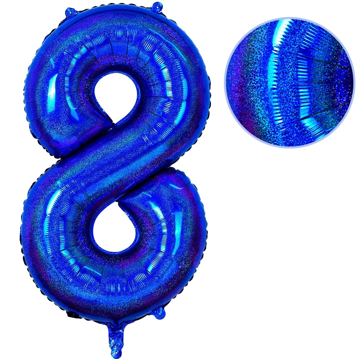 Number 8 Balloon 40 Inch, Dark Blue Big Number Balloon, Giant Foil 8 Balloons Number, Helium 8Th Birthday Balloons For Kids Boys