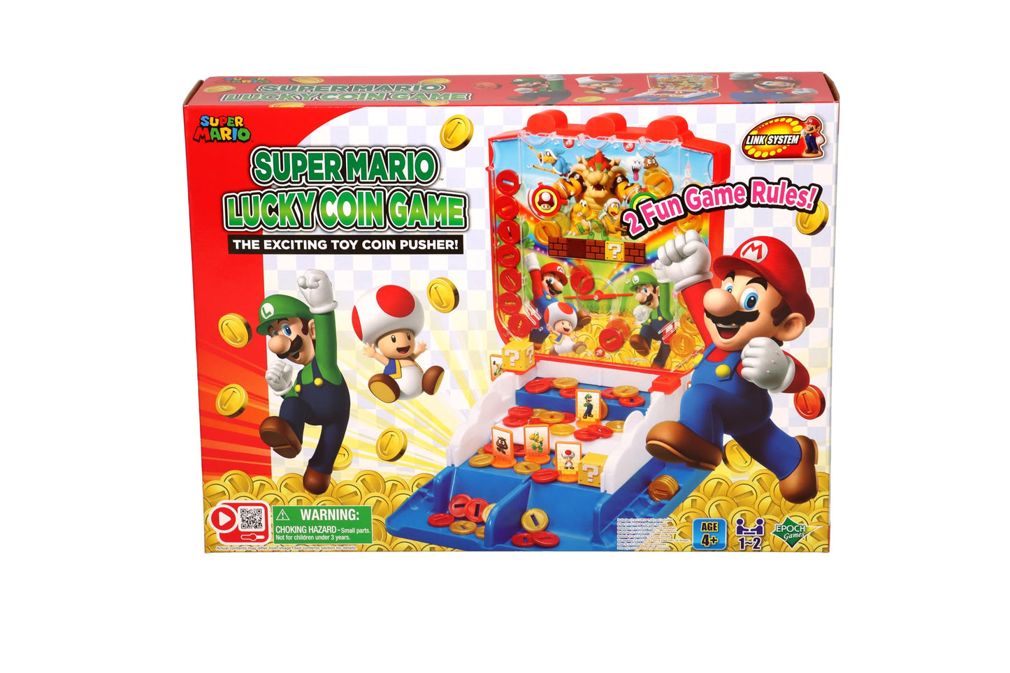 EPOCH Super Mario Lucky Coin Game - Tabletop Skill Game for 1-2 Players - Multi Color - Model 7461 - Fun Coin Collecting Action