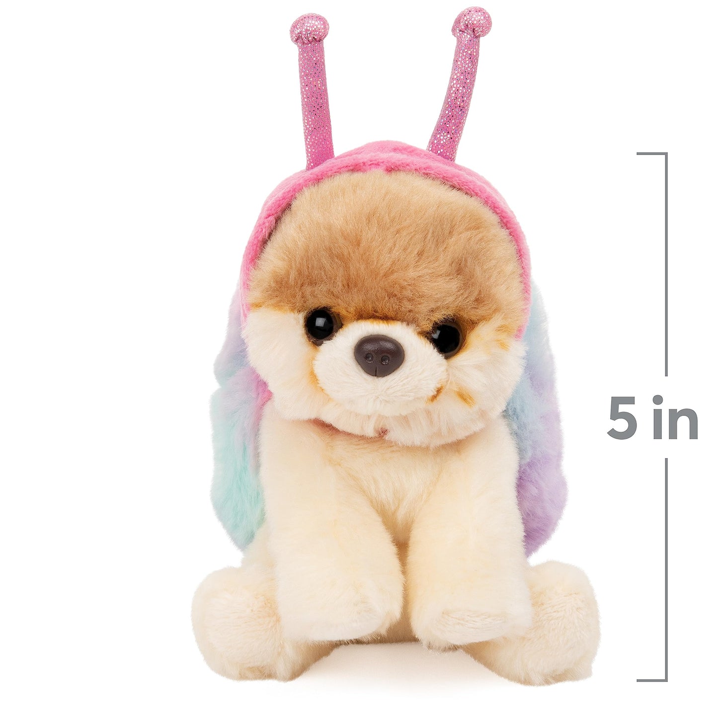 Gund Boo, The Worlds Cutest Dog, Itty Bitty Boo Snail #60, Stuffed Animal Plushie, Spring Decor, Pink And Blue, 5