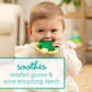 Infantino Lil' Nibbles Textured Silicone Baby Teether - Sensory Exploration And Teething Relief With Easy To Hold Handles, Green