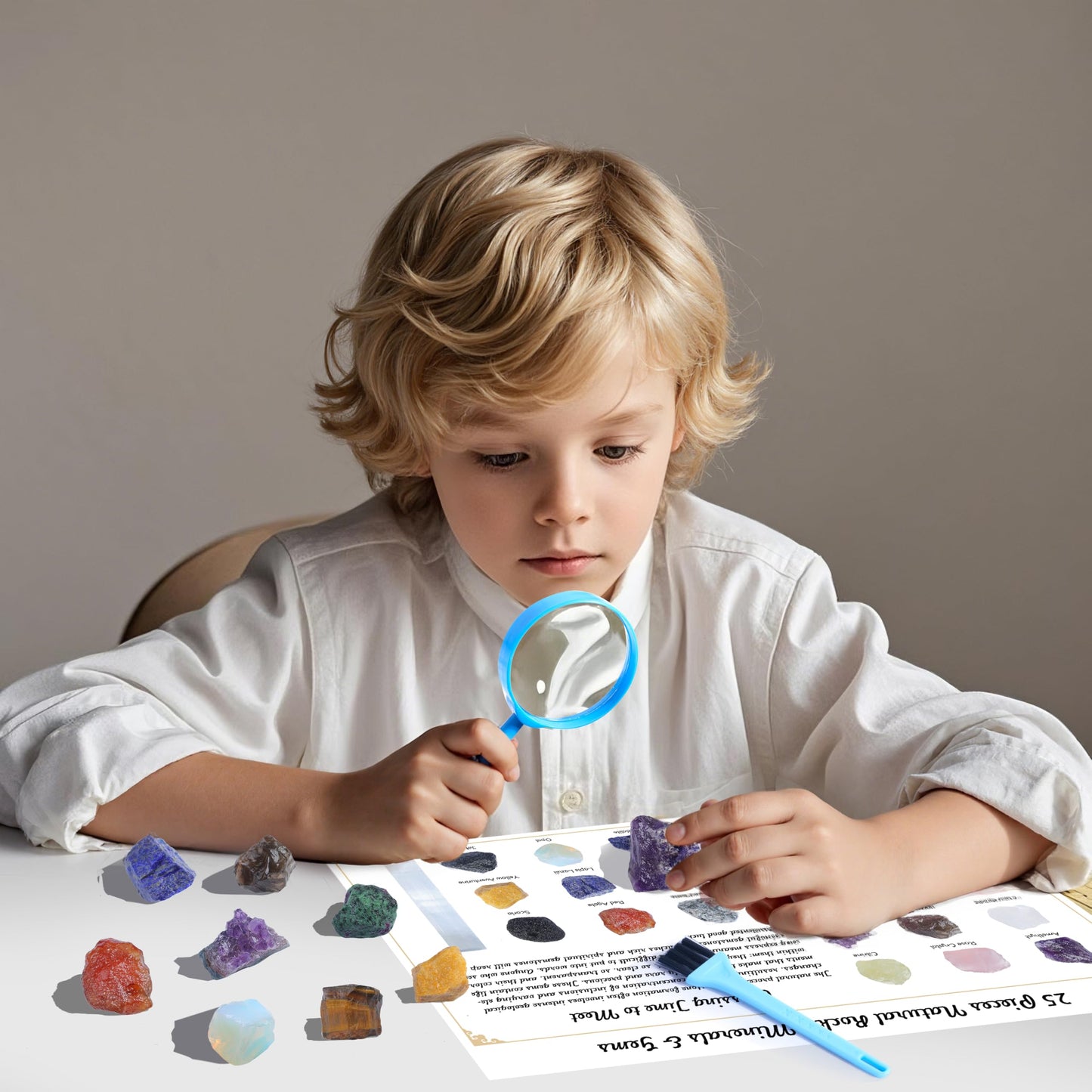 25 PCS Natural Rocks  Minerals & Gems Collection Kit for Kids  Real Crystals Quartz Kit with Learning Guide  STEM Geology Science Toys  Educational Gifts for Boys & Girls