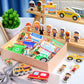 Gemscream 50 Pcs Wooden Community Helpers Pretend Play Set Community Includes Little Wooden People Buildings Cars Multicultural