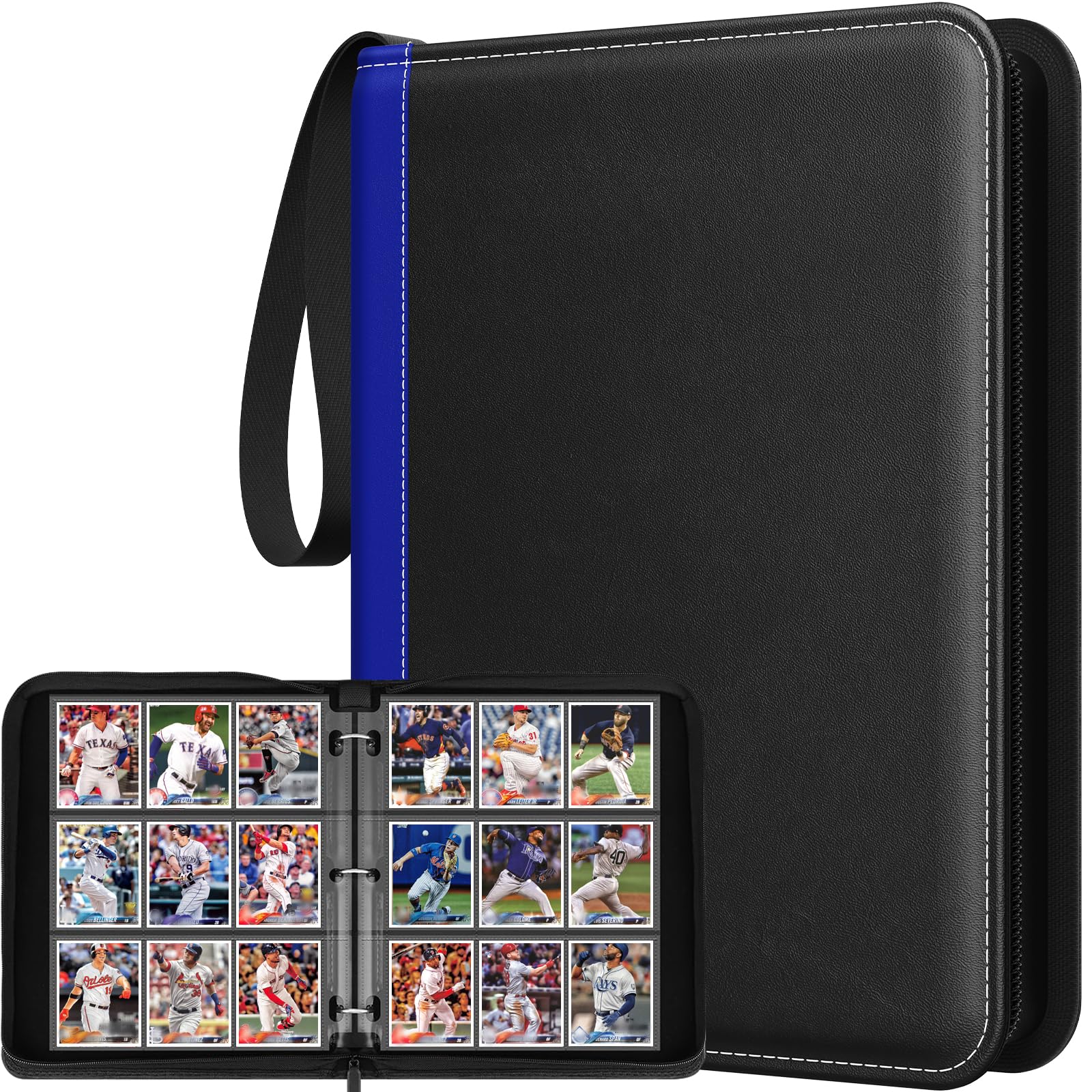 Trading Card Binder with Sleeves 9 Pocket Trading Card Binder enhanced ...