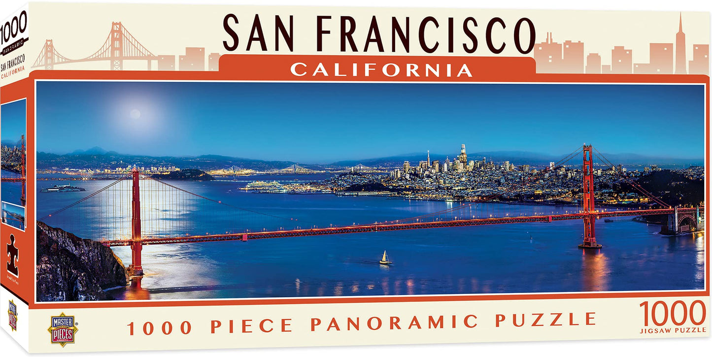Masterpieces - 1000 Piece Jigsaw Puzzle, San Francisco Skyline Panoramic, Fun For Adults, Family, Kids 13'X39
