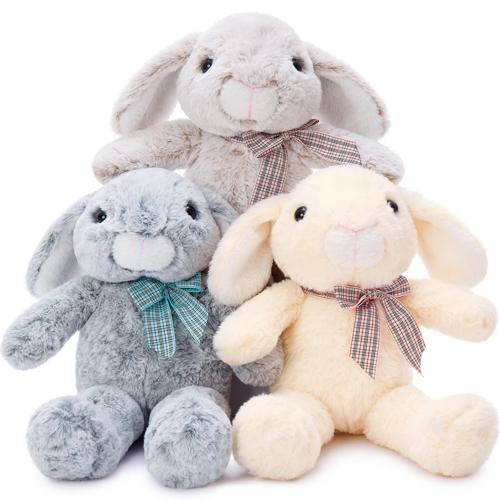Maogolan 3Pcs Bulk Bunny Stuffed Animals, Soft And Cuddly Easter Bunny Rabbit Plush, 14' Stuffed Bunny Gift For Bunny Lover,Kids, Boys,Girls,Party Decorations