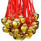 Gejoy 64 Pcs Christmas Bell Necklaces Large Jingle Gold Bell Necklaces for Craft Holiday Party Supplies