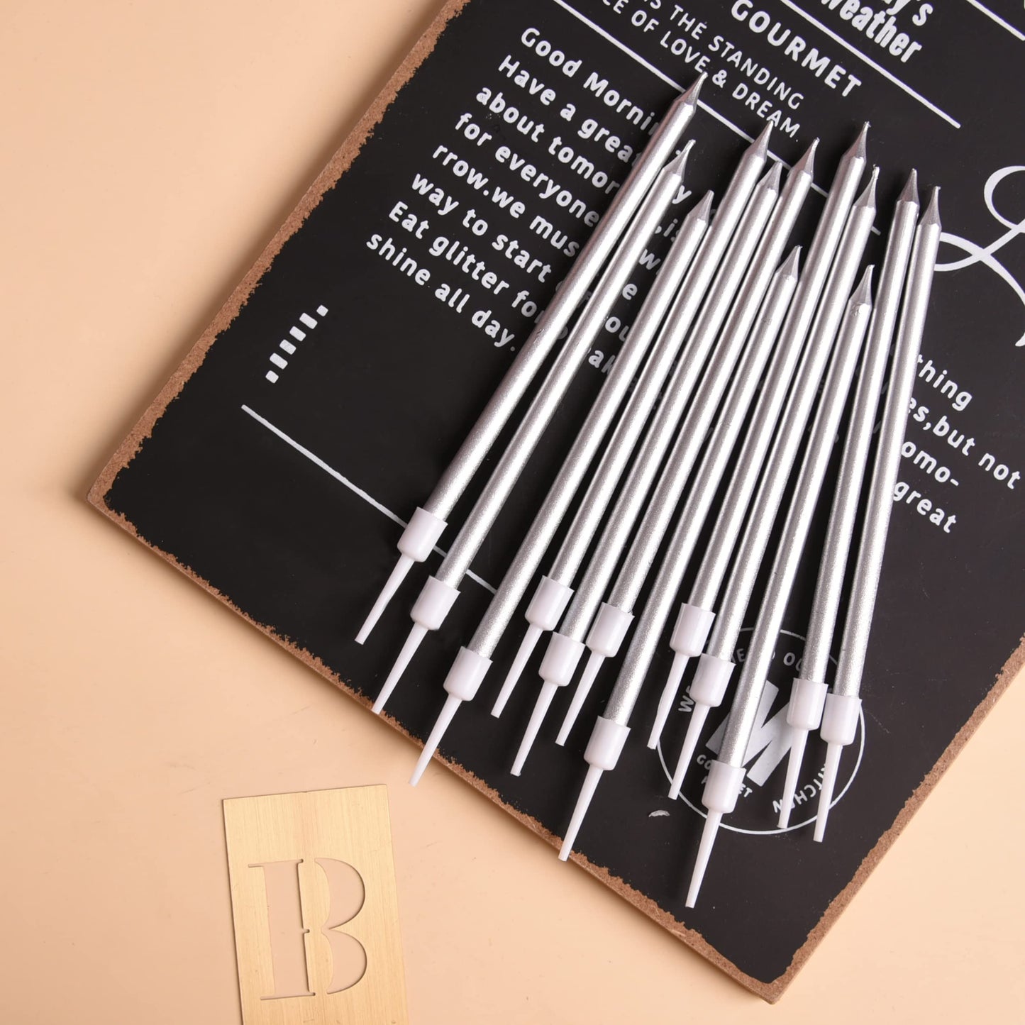 PHD CAKE Silver Long Thin Metallic Birthday Candles, Cake Candles, Birthday Parties, Wedding Decorations, Party Candles