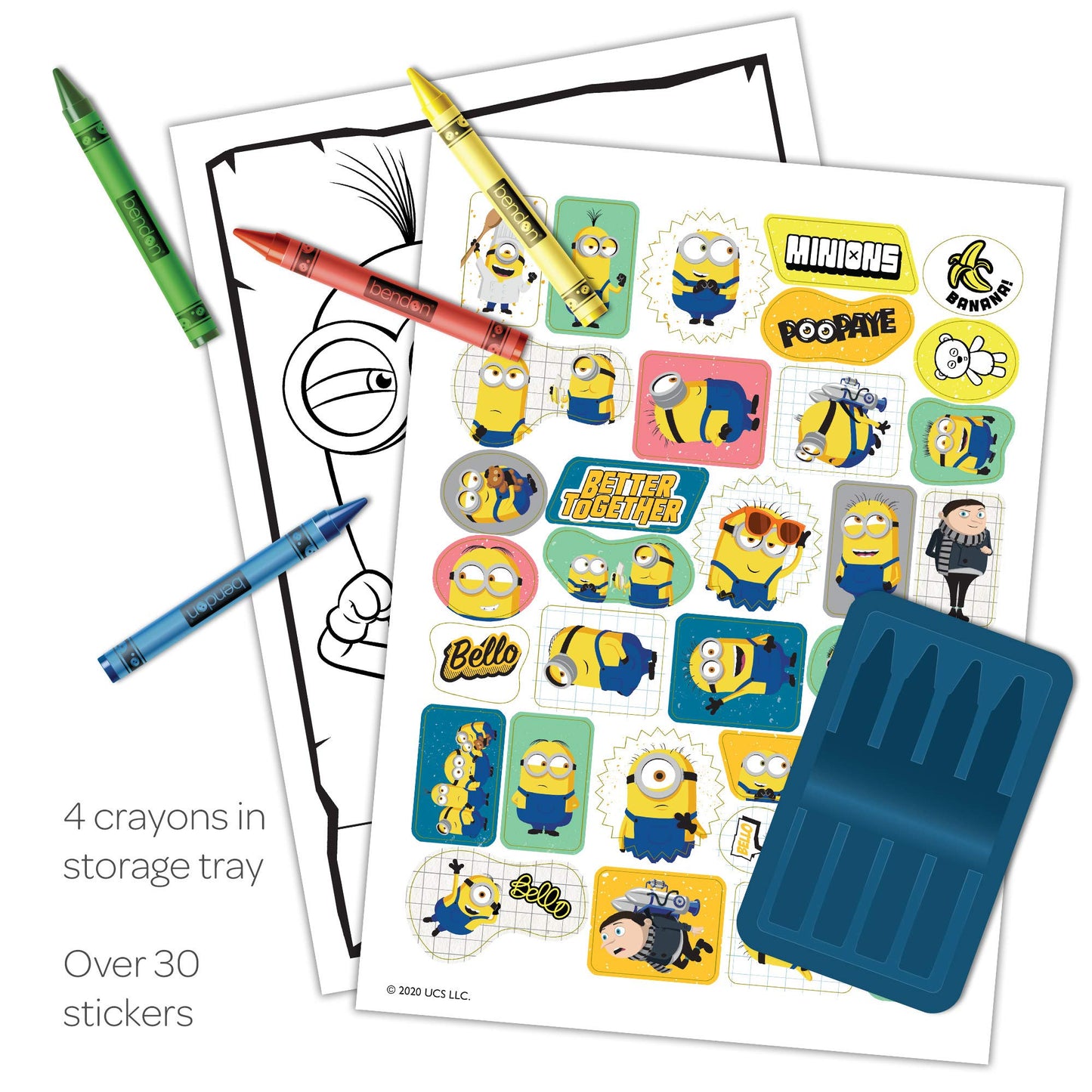 Despicable Me Minions Rise of Gru 48-Page Coloring and Activity Book with 4 Crayons 47653
