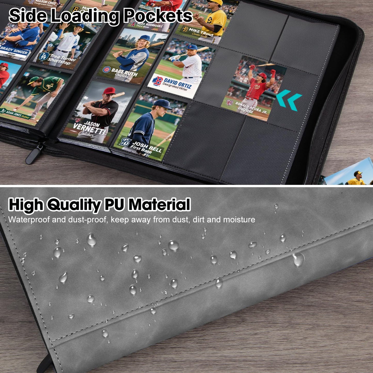 Pok?pal Trading Card Binder  12 Pocket Card Album Folder Collection Binder Hold Up to 720 Cards  enhanced Book Durable Zipper  Collector Holder for TCG/MTG/OPCG/YGO Sports Cards (Grey)