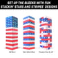 Gosports Giant Wooden Toppling Tower - Stacks Up To 5 Ft - Stars And Stripes