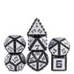 Udixi Metal Dice Set D&D, Rivet Metal Dnd Dice Set For Role Playing Games (Black Nickel Silver)