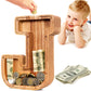 Summidate Wooden Letter Piggy Bank| Piggy Bank For Boys Girls Toddler| Alphabet J Money Bank| Coin Bank Birthday Gift For Kids|2024 Graduation Money Box (J)