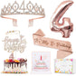 4th Birthday Decorations Girl, Including 4 year old Birthday Cake Topper, Birthday Queen Sash with Pearl Pin, Sweet Rhinestone T