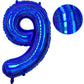 Number 9 Balloon 40 Inch, Dark Blue Big Number Balloon, Giant Foil 9 Balloons Number, Helium 9Th Birthday Balloons For Kids Boys