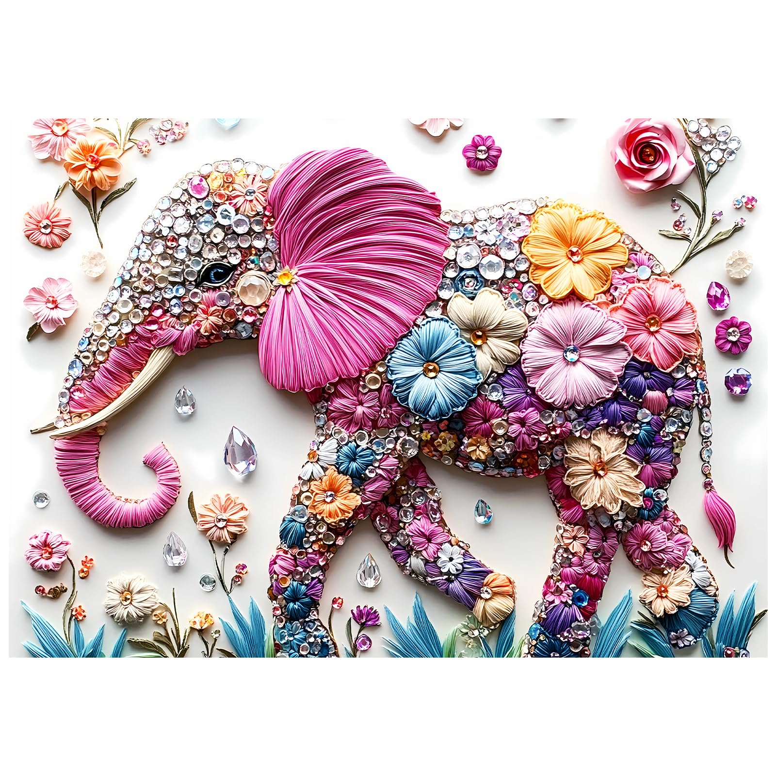 Jeaiciro 100 Piece Puzzles for Kids Ages 4-6 & 6-8  Cute Elephant Jigsaw Puzzle Fun Educational Toy for Kids Ages 8-10  Large Piece Puzzles for mature-themeds  Funny Puzzle for Family Activity Gift Set