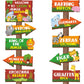 20 Pieces Safari Jungle Party Sign Animal Signs Decorations Wild Animal Directional Signs for Kids Birthday Decorations Welcome 