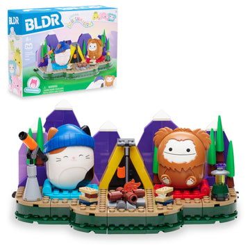 Bldr Squishmallows Benny And Cam'S Outdoor Adventure Building Set - Cam The Cat And Benny The Bigfoot Buildable Figures - Squish