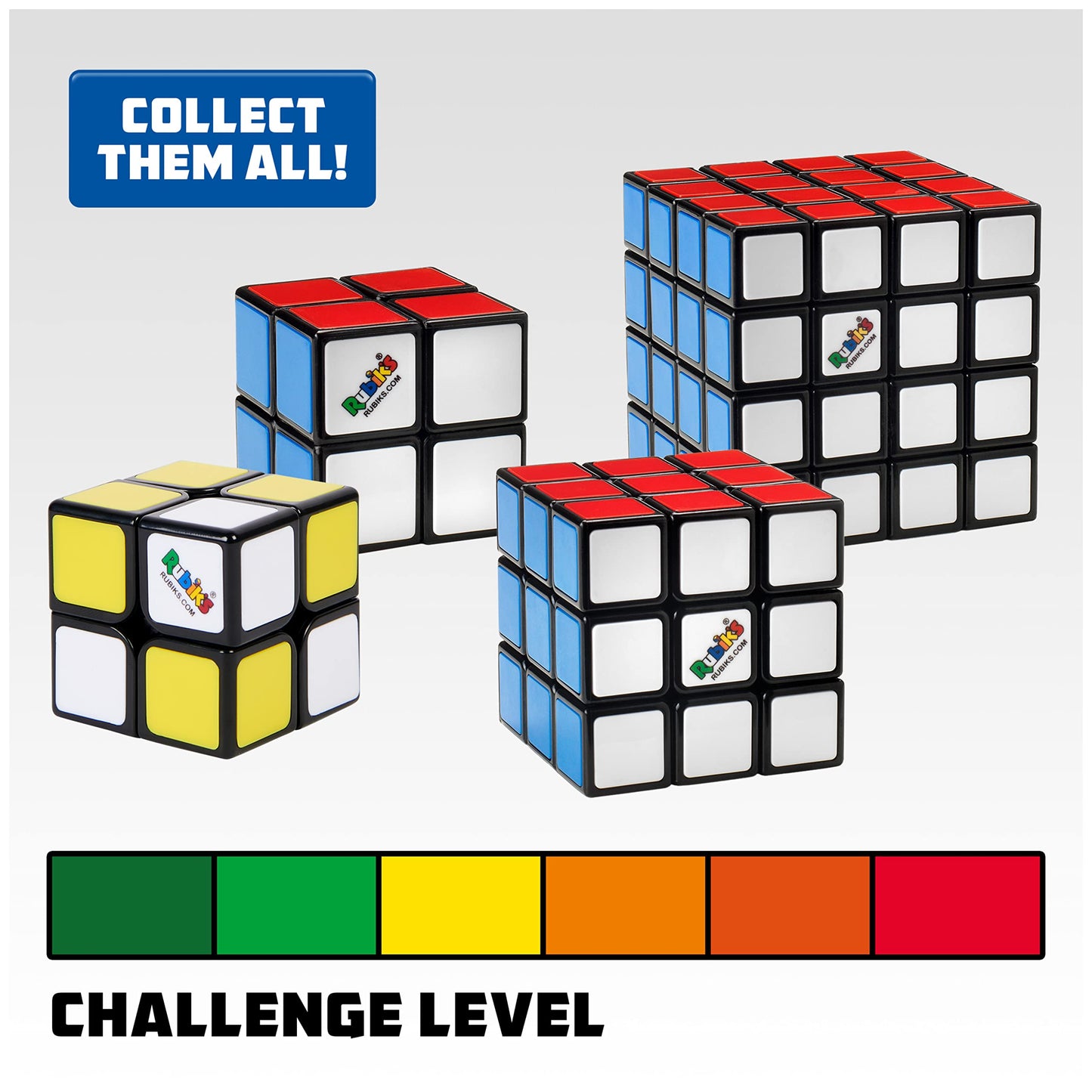 Rubik's Cube 3x3 & 2x2 Mini Apprentice Bundle - Twisting Fidget Toy, Plastic, 3-Pack - Amazon Exclusive for Ages 8 & Up