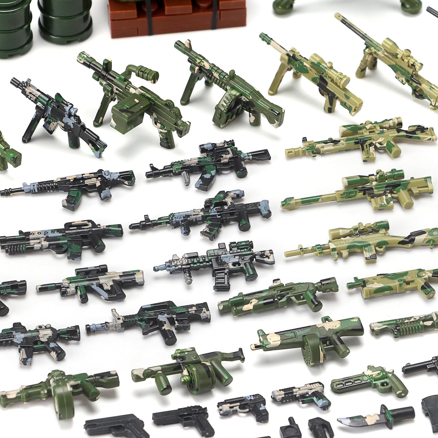 Feleph Military  Pack Army Toy Set Building Block for Soldier Figures  Camouflage Combat Suit WW2 Model SWAT Gear Piece Accessories Equipment Kit