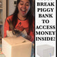 Piggy Bank For Adults - Must Break To Access Money | Ceramic Savings Bank To Help Budget And Save For Vacation Wedding Or Childs College Fund | Money Saver Box With One Small Opening | Birthday Gift