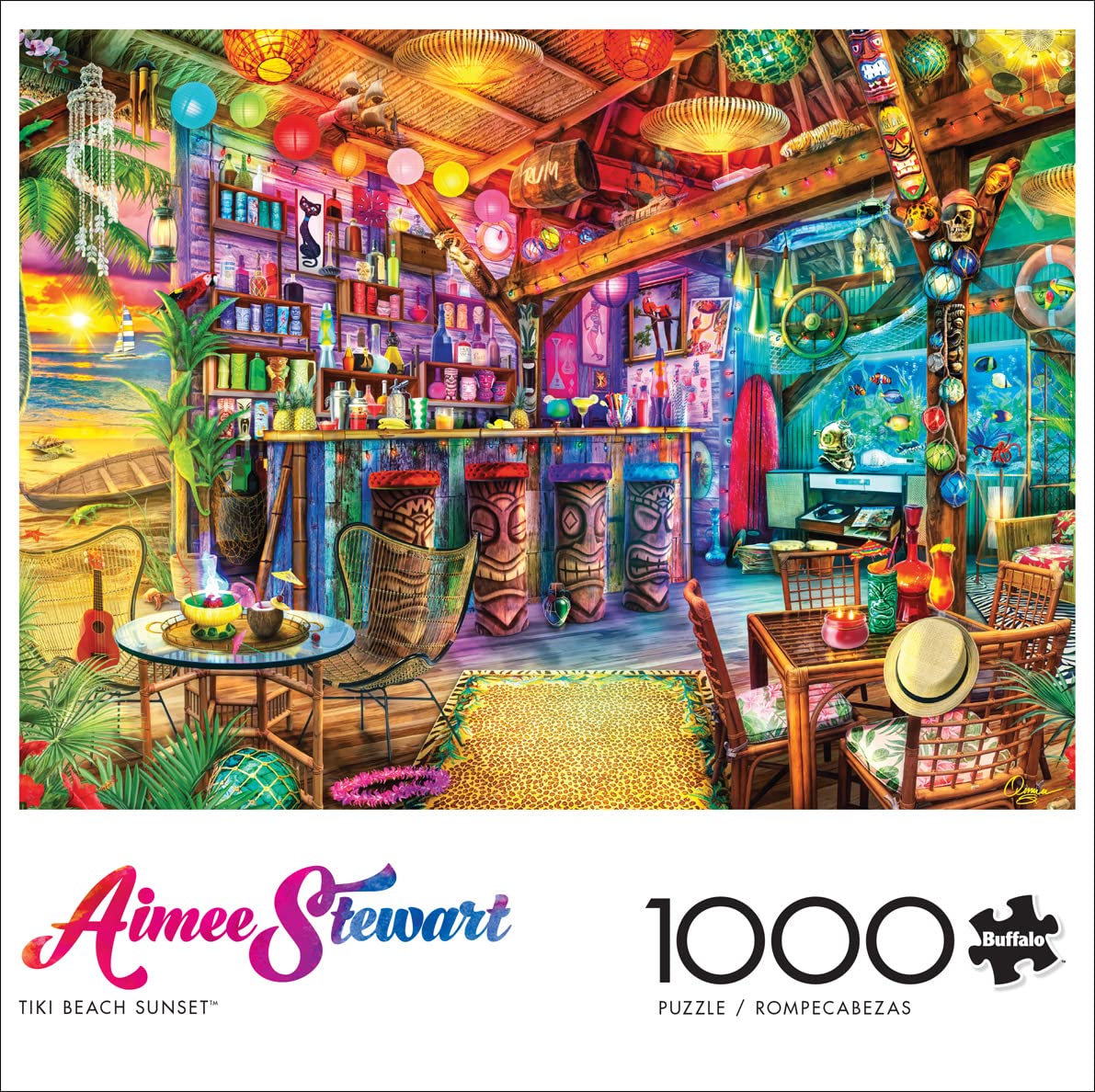 Buffalo Games - Aimee Stewart - Tiki Beach Sunset - 1000 Piece Jigsaw Puzzle