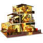 Spilay Dollhouse DIY Miniature Wooden Furniture Kit Mini Handmade Big Castle Model 1:24 Scale Creative Doll House Toys for mature-themed Gift