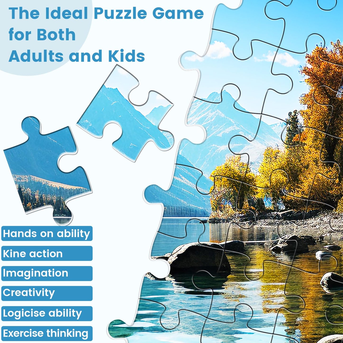 Voluvolu 500 Piece Puzzle For Adults, Jigsaw Puzzle,Glacier Park Jigsaw Puzzles 500 Pieces Birthday Party For Family Kids And Ad