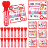 Rotatingpals 24 Set Valentines Day Gifts For Kids, Include 24 Pcs 7.9 X 0.4    Red Heart Bubble Wands With Bubbles Solution, 24