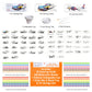 Coiplay 648 Color Blocks Watercolor Paint Set, 52-Bookmarks, 3 Brushes, Silicone Cup, Travel & Adventure Coloring Books, For All