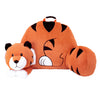 Soft Landing | Nesting Nooks | Soft And Cuddly Portable Back Rest And Reading Pillow With Storage Pocket - Tiger , Orange 15 X 2