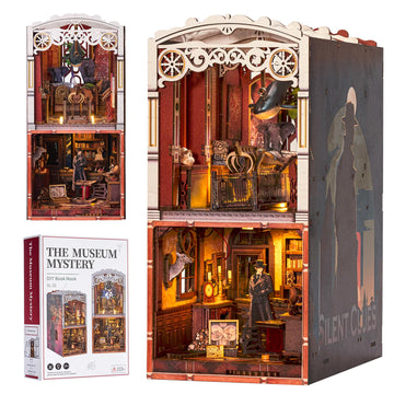 Marycele Book Nook Kit for Adults, DIY Miniature House Kits 3D Wooden Bookend Puzzle for Men, Decorative Bookend Bookshelf Alley