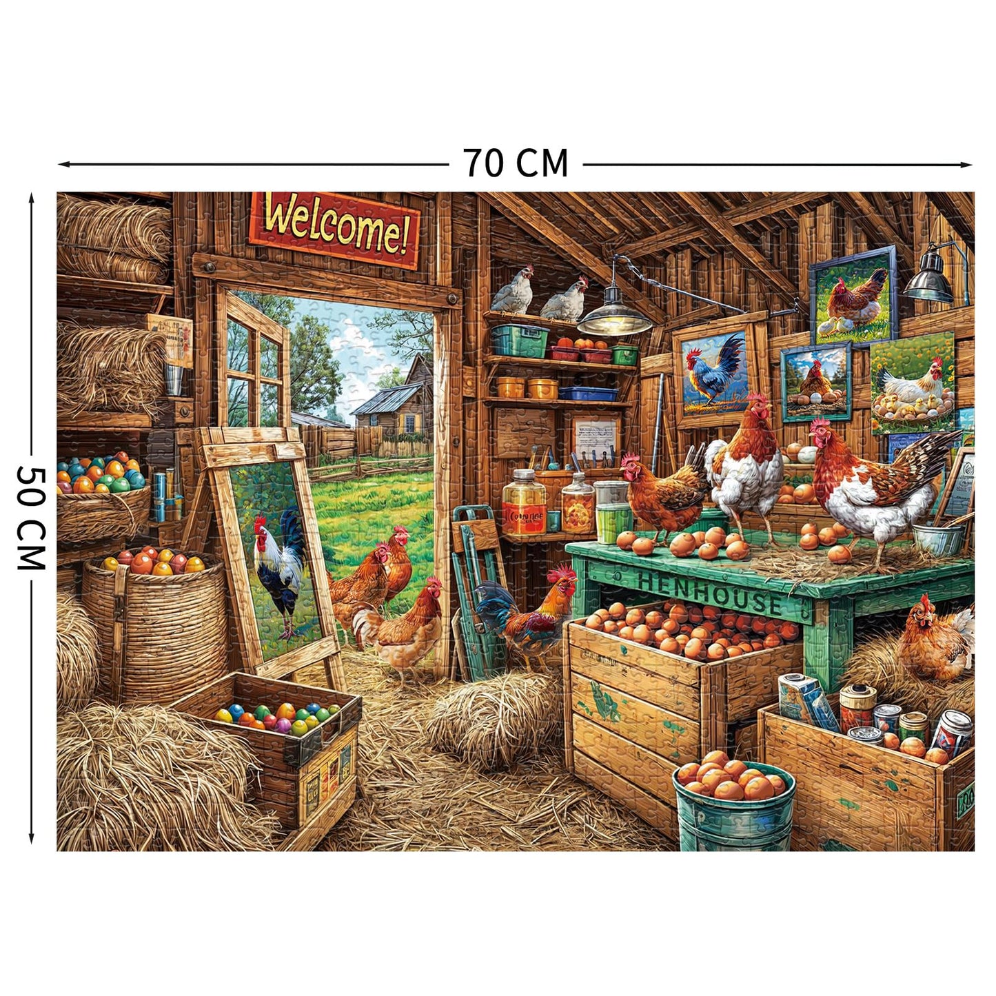 TangComplete - Chicken Coop Puzzles for mature-themeds 1000 Piece  Jigsaw Puzzles for mature-themeds  mature-themed Challenging Game Toys  Impossible Puzzle  Family Decoration Puzzle