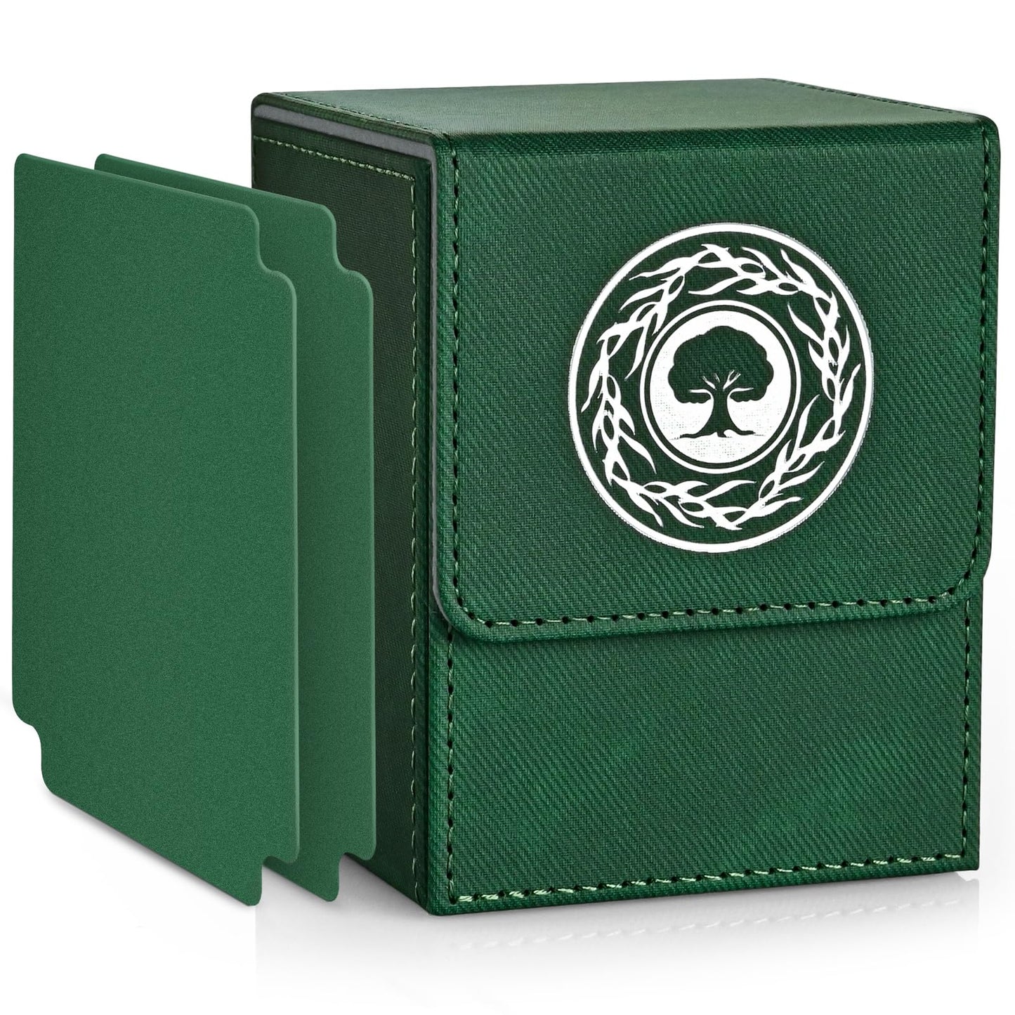 Infinity Guard Card Deck Box For Mtg, Magic Commander Deck Box Fits 200+ Cards Without Sleeves For Tcg Ccg Trading Cards (Green)