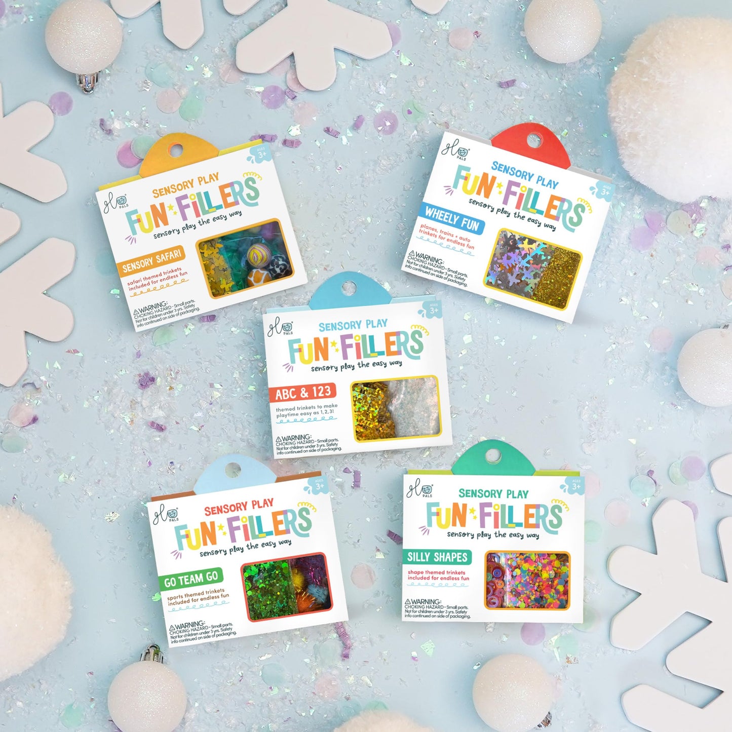 Glo Pals Fun Fillers Sensory Play Accessories Pack, Themed Accessories For Sensory Bins (Explore + Learn)