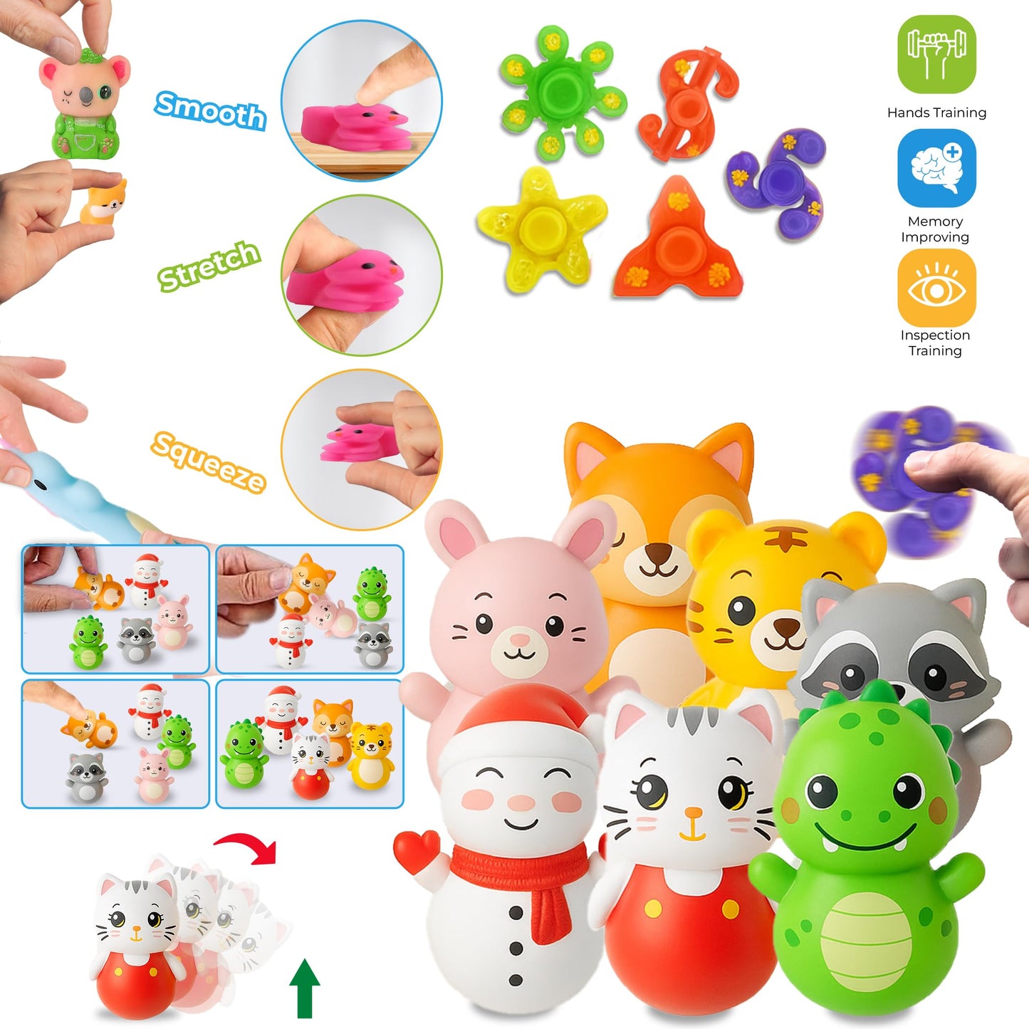 125 Pcs Party Favors Fidget Toys Pack, Randomly Selected Pop Sensory Set Gifts Stickers For Kids Adults Boy Girl Stocking Stuffe