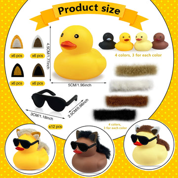 12 Sets Horse Duck With Glasses Mini Western Duck Toys For Baby Shower Birthday Cowboy Cowgirl Horse Farm Western Theme Party Gift Favor Decorations