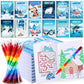 BenLouis 12 Winter Mini Coloring Books Kids with 12 Stacking Crayons Polar Animals Party Favors Small Activity Books Bulk for Ki