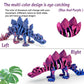 WQXWNFBA 3D Printed Dinosaur Toy - Large Rainbow Stegosaurus Fidget Desk Decor, Poseable Plastic Stress Relief for Autism