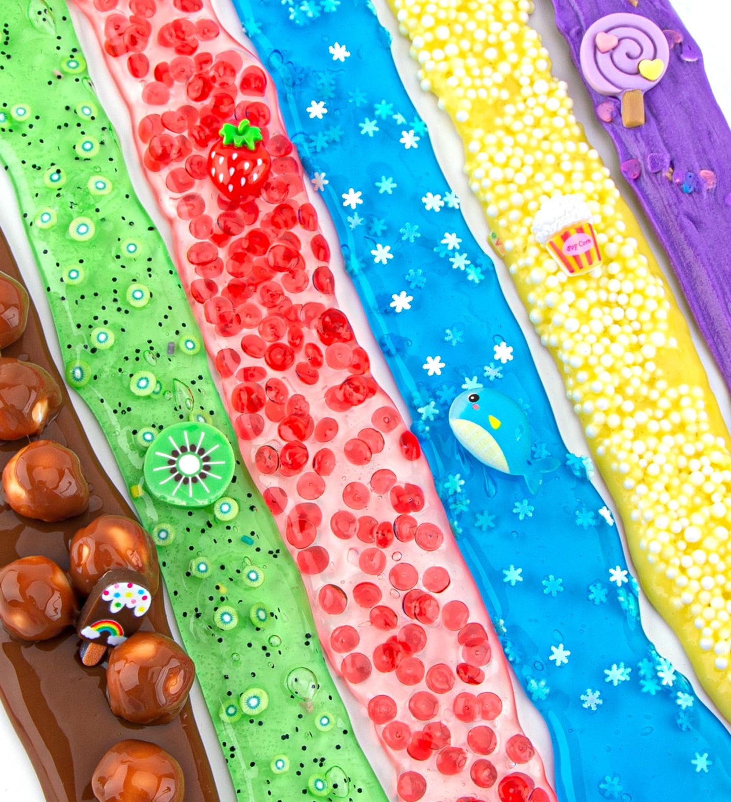 Strawberry Fishbowl Bead Slime, Good Stretchy And Non-Sticky Crunchy Slime, Slime Party Favors For Girls And Boys Ages 8-12, Sli