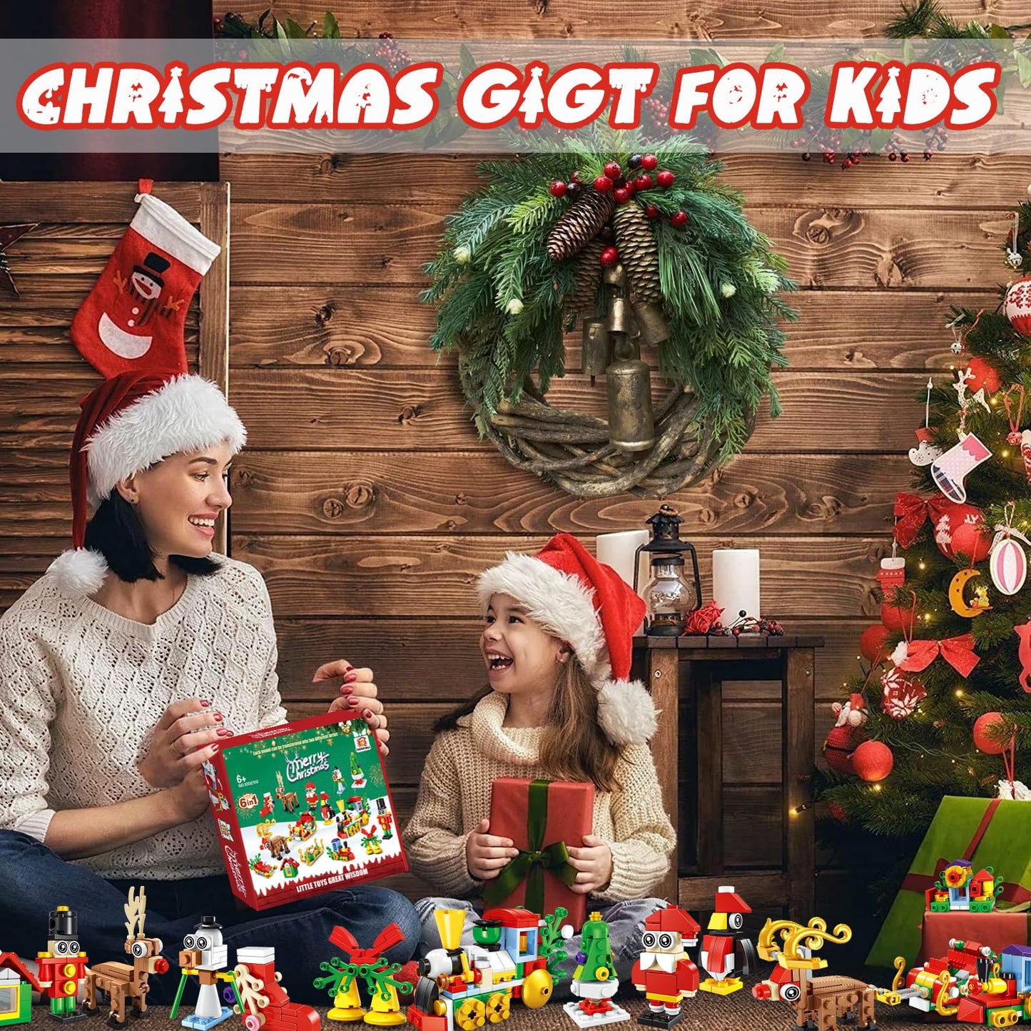 12 Pack Building Toys-Christmas Building Blocks, 6-in-1 Mini Blocks Building Sets, 300 Pieces Mini Christmas Party Favors for bo