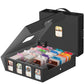 Gomyrod 3200+ Trading Card Storage Box, 4-Row Deck Box with Handle, Black & Grey, Includes 30 Dividers, 8 Supporters, 1 Dice Tray