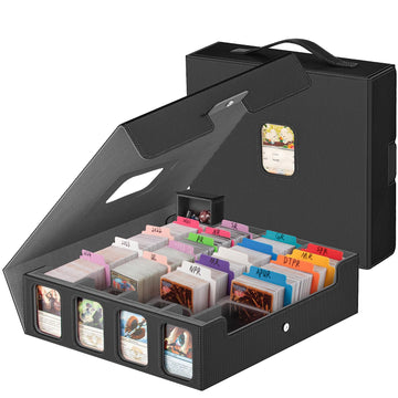 Gomyrod Mtg Deck Box, 3200+ Card Storage Box With 30 Colorful Divider & 8 Card Supporters Collectible Trading Card Cases With Ha