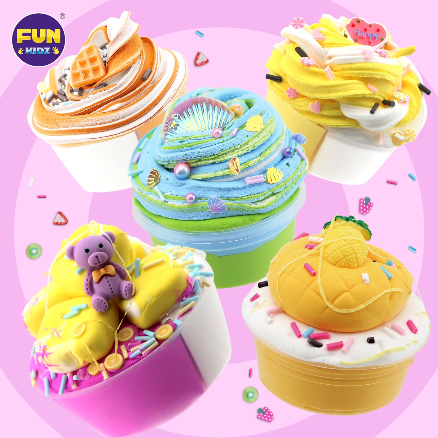 36 Big Cupcake Butter Slime Packs for Girls  FunKidz Two Toned Butter Slime Kit for Kids Party Favors Premade Bulk Slime Toys