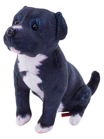 WILD REPUBLIC Black Pitbull Stuffed Animal with Sound - 5.5 Plush Toy, Eco-Friendly Fill, Perfect Gift for Kids