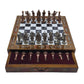 15 Handmade Chess Set With British Army Metal Chess Pieces, Luxury Storage Chess Board, For All Ages, Ideal For Father, (Walnut)