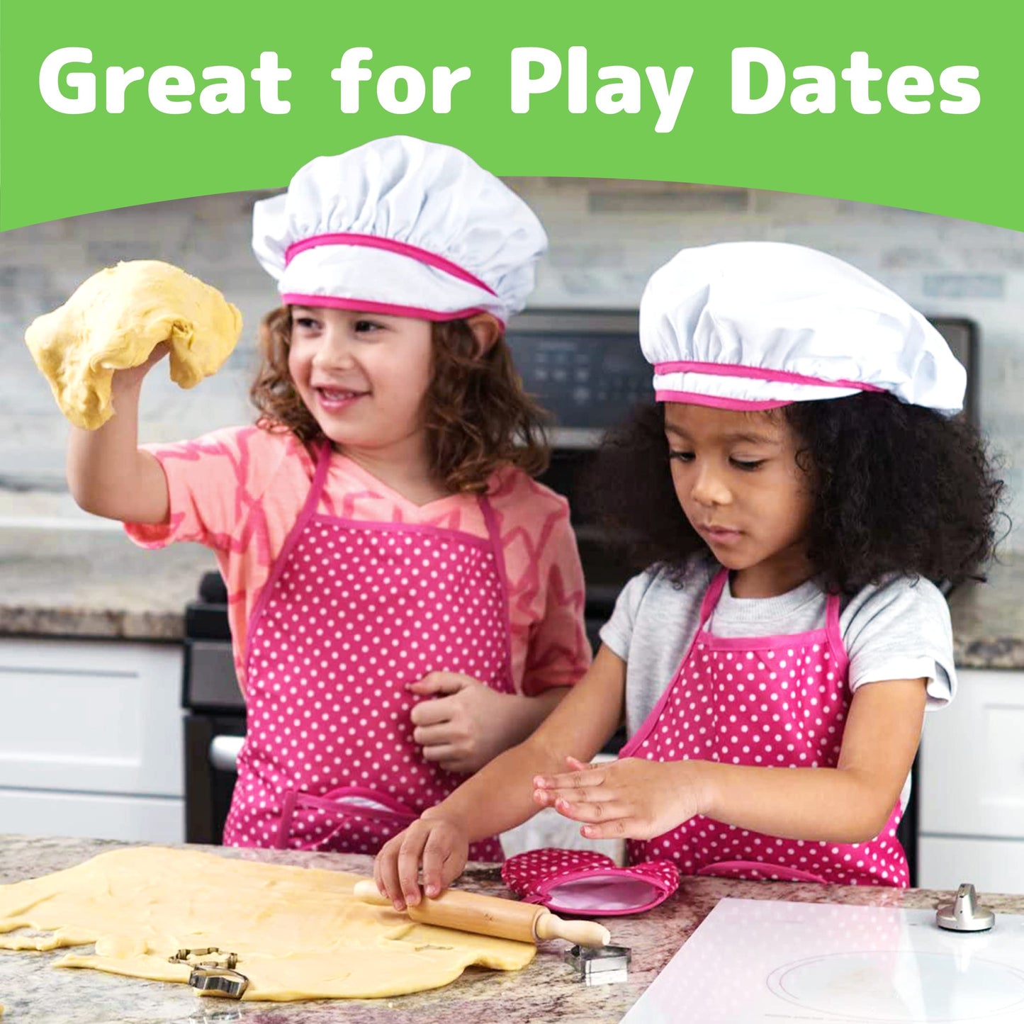 Kids Cooking and Baking Chef Set for Little Girls, Complete Cooking Sets, Toddler Dress Up and Pretend Play Dress Up Clothes for
