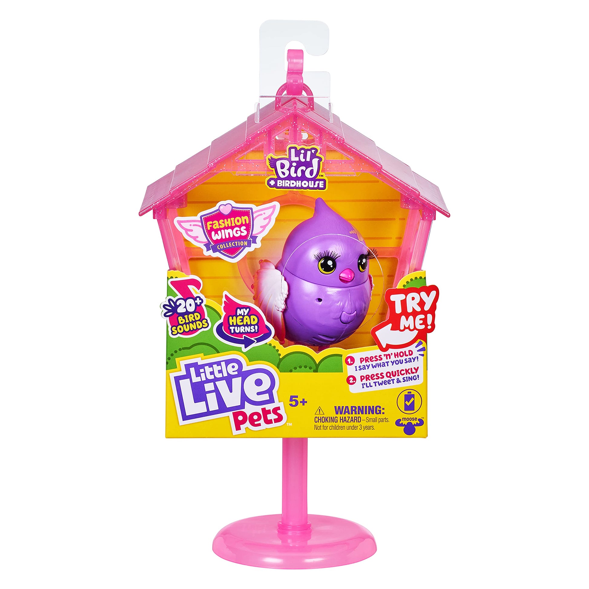 Little Live Pets - Lil' Bird & Bird House: Pretty Posh | Linkable Bird Houses, New Moving Bird Heads With 20 + Sounds, And React