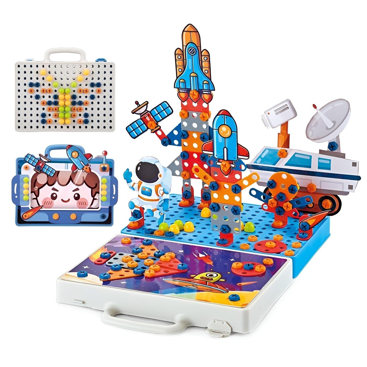 Pihura Space Exploration Stem Building Block Set | 213 Pcs 3D Puzzle With Screwdriver | Space Rocket Adventure | Creative Constr
