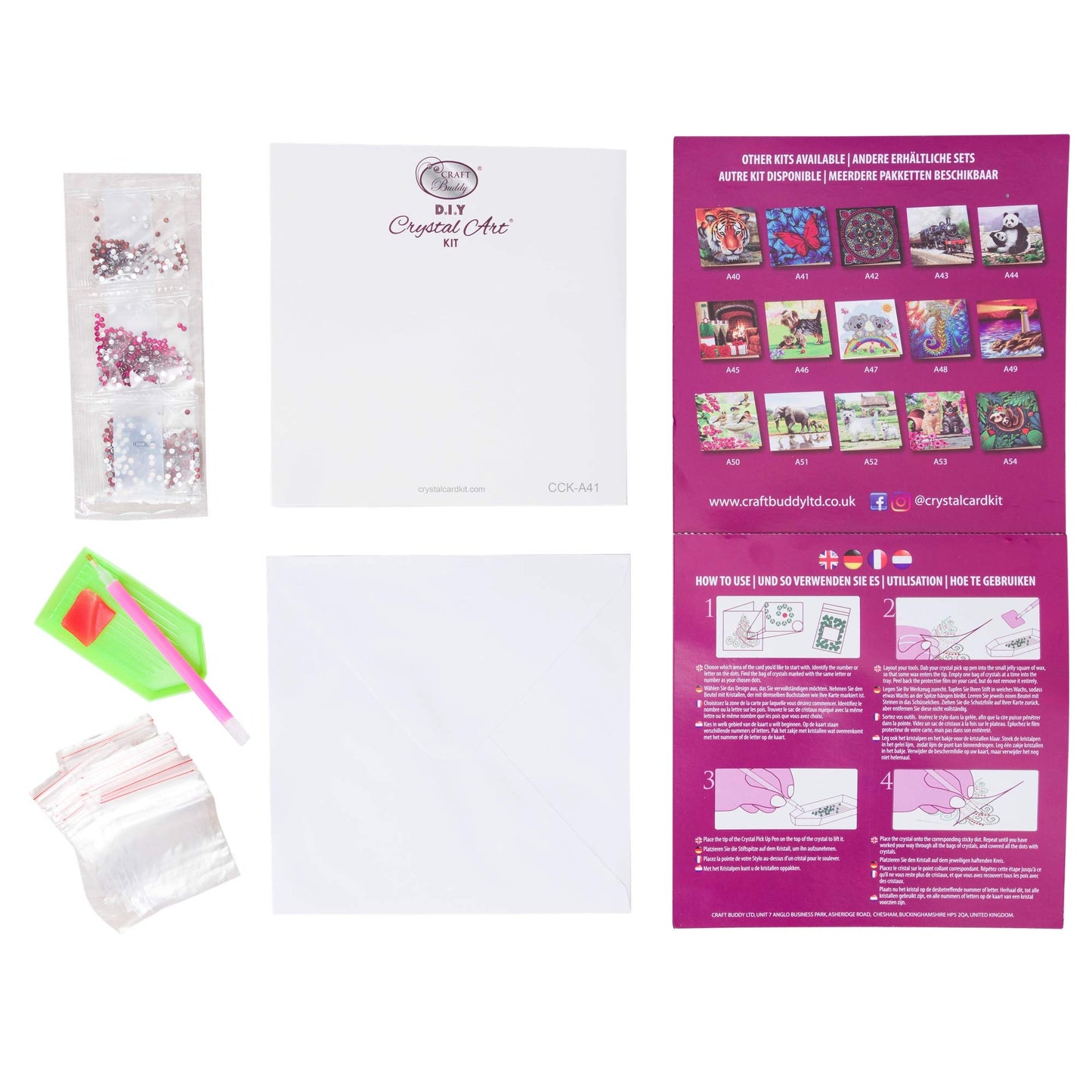 Crystal Art Diamond Painting Card Kit - Cat and Flowers- Create Your Own 7x7 Card Kit - for Ages 8 and up